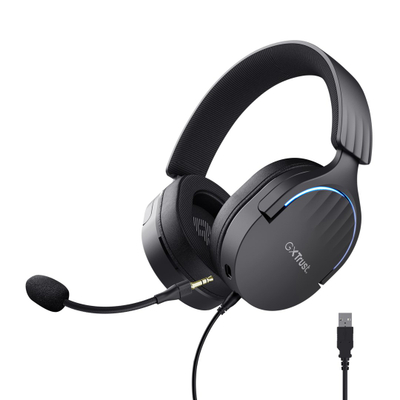 Kufje gaming Trust GXT 490 Fayzo, me tel, USB, të zeza