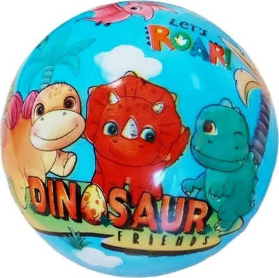 Top lodre Dino Friends Rubber Ball, 23 cm, me dinosaurus, shumëngjyrësh