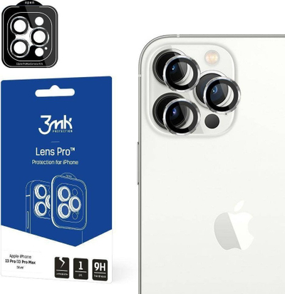 Xham mbrojtës kamerë 3MK Lens Protection Pro Apple iPhone 13 Pro 13 Pro Max, 9H, hiri grafit