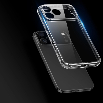 Kuti telefoni Dux Ducis Cline për iPhone 17 Pro Max, TPU edhe polikarbonat, transparente