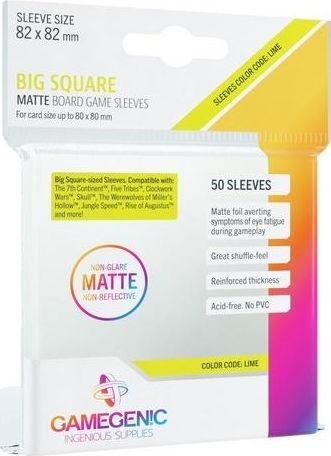 Mbrojtës për karta loje Rebel Gamegenic: Matte Big Square-Sized, 82x82mm