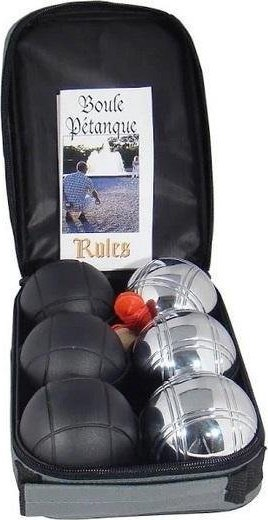 Сет петанк BEX Sunsport Boule Provence, 6 топки, најлонска торба, металик и црна