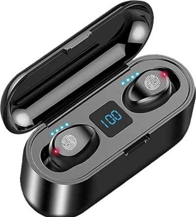 Безжични слушалки F9 5C TWS, Bluetooth 5.0, кутија за полнење 2000 mAh, црни
