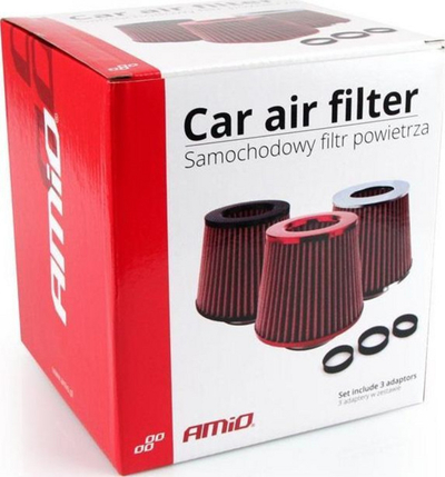 Filter sportiv ajri AMiO 01042 AF Red, universal, çelik inox, i kuq