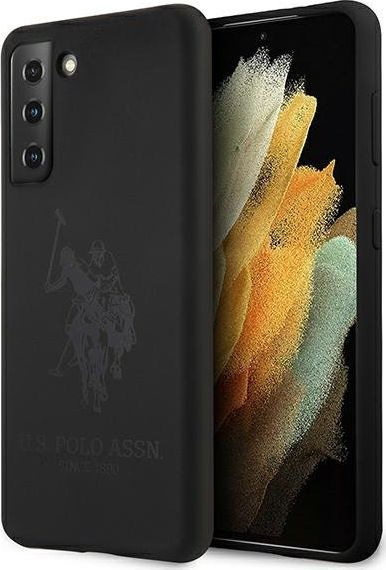 Mbështjellëse silikoni US Polo (USHCS21SSLHRTBK) për Galaxy S21, e zezë
