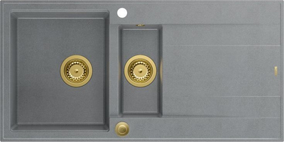 Lavabo kuzhine Quadron Evan 156, granit, 100x50 cm, gri me gold