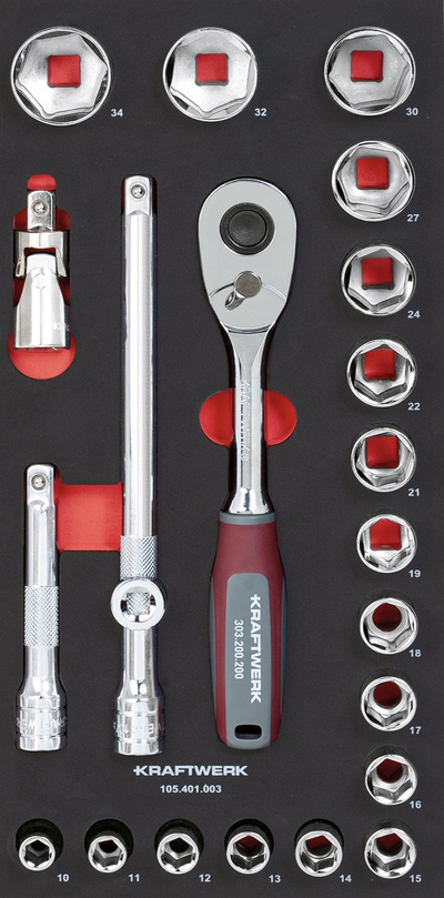 Set me çelësa Kraftwerk 105.401.003, 1/2", 22 copë, 20 x 40