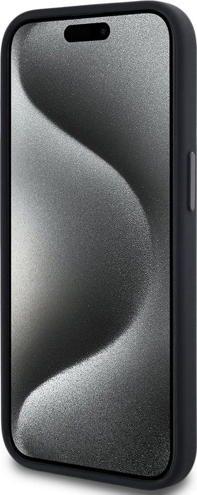 Mbulesë telefoni Karl Lagerfeld për iPhone 15, silikoni, MagSafe, e zezë