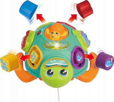 Lodër për t’u tërheq Winfun Turtle Pull Toy, me forma, +12 mujsh, shumëngjyrëshe