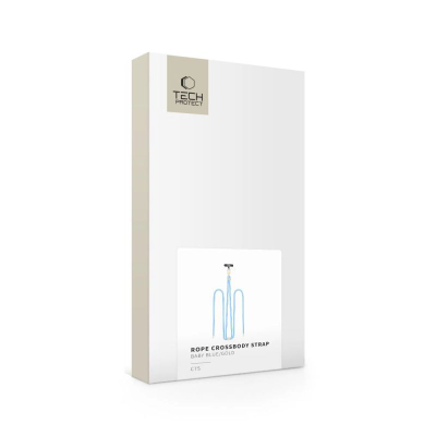 Rrip telefoni Tech-Protect C7S Rope Crossbody, i rregullueshëm, baby blue me gold