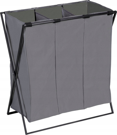 Kosh rrobash WENKO Trio XL, 145L, tre ndarje, gri