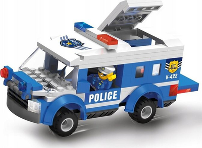 Сет градбени коцки Blocki MyPolice Chase, 188 делови, за деца 6+, сина