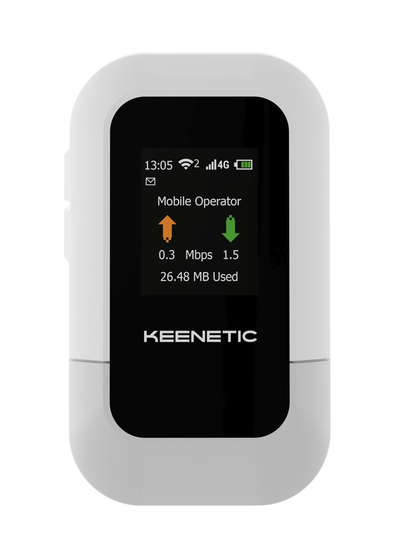 Ruter portativ Keenetic Roamer, 4G, Wi-Fi 6, bardh e zezë
