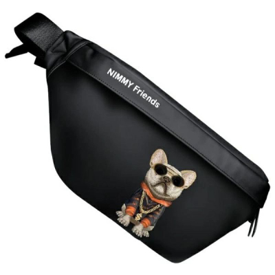 Çantë krahu Nimmy Glasses Cool Dog, crossbody, model N-YJ-XB-01, e zezë