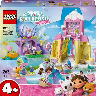 Set lodrash Gabby's Dollhouse Sweet Treat Mountain and Kitty Garden, lojë me ndërtim, shumëngjyrësh