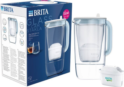 Shishe filtruese uji BRITA Glass Jug Model One, 2.5L, MAXTRA PRO All in 1, blu