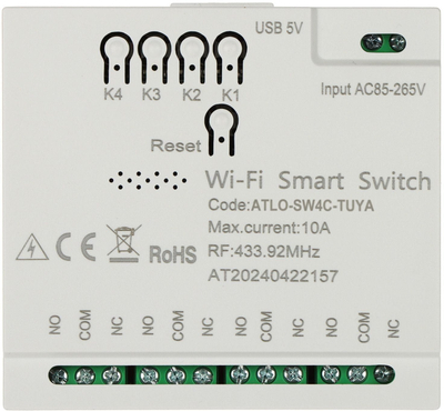 Set prizash smart Delta ATLO-SW4C-TUYA, Wi-Fi, Tuya Smart, të bardha