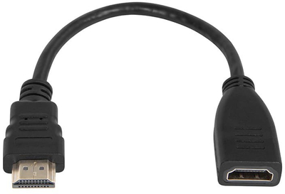 Adapter HDMI Gembird 92-158, prizë HDMI në spinë HDMI, 0.2m, i zi