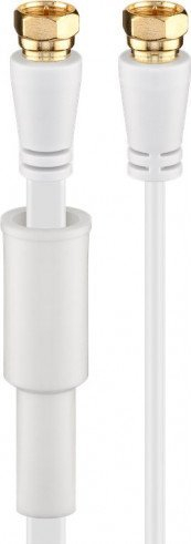 Kabllo SAT Wentronic Goobay 67287, i sheshtë, 1.5 m, 100% i blinduar, i bardhë