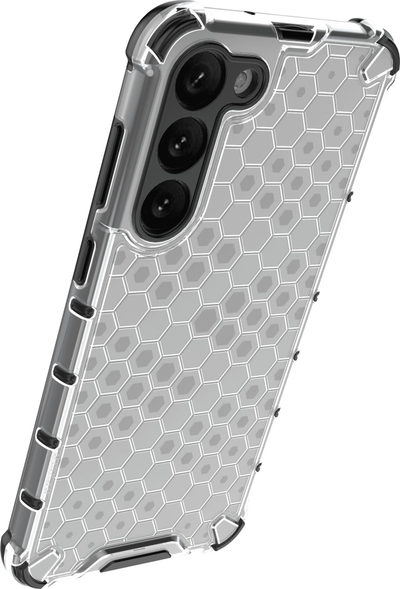 Kapak Honeycomb për Samsung Galaxy S23 Plus, mbrojtës hibrid kundra goditjeve, i zi