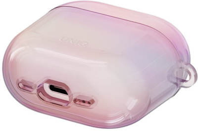 Куќиште за слушалки Uniq Iridescia за AirPods 4, со приврзок, Pink Prism