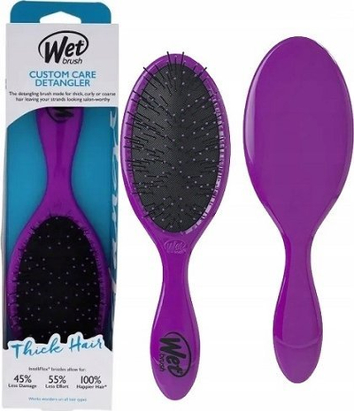 Четка за коса Wet Brush Custom Care Detangler Thick Hair, за густа коса, виолетова
