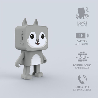Altoparlant Bluetooth Mobility on Board Dancing Animals Ujk, 4 orë bateri, gri