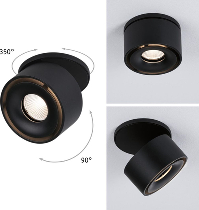 Llambë tavani Paulmann Recessed LED Spircle, 8W, e zezë