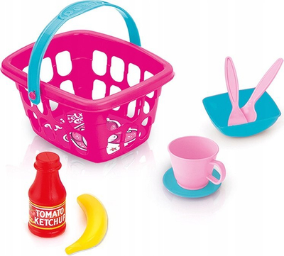 Set pikniku për kalamaj Dolu Unicorn Small Picnic Hamper, me shportë, rozë