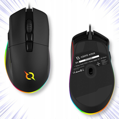 Mouse gaming AQIRYS Acrux, 10000dpi, me kabëll USB, i zi