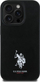 Mbulesë telefoni US Polo për iPhone 15 Pro Max 6.7", lëkurë, e zezë