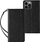 Futrollë telefoni Hurtel Magnet Strap Case Samsung Galaxy S23 Ultra, me kapak portofol, me këmbëz qëndrimi, e zezë