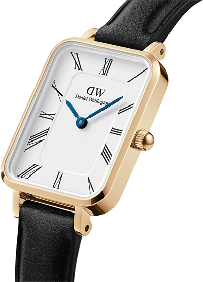 Orë dore për femra Daniel Wellington Quadro Roman Numerals Sheffield, e zezë