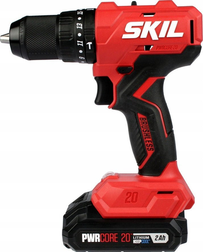 Trapano kaçavidë Skil 3021, 20V, 55Nm, 2x2.0Ah, me kuti dhe bita, i kuq