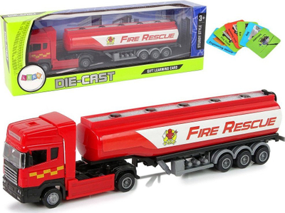 Kamion lodër zjarrfikës Leantoys Fire Department, cisternë, 30cm, i kuq