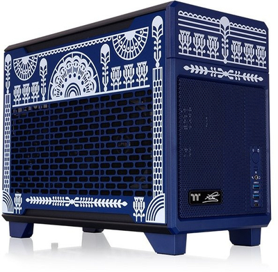 Kuti kompjuterike Thermaltake TR100 Koralie Edition, Mini ITX, për PSU SFX, blu e zezë