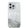 Mbulesë telefoni DKNY Liquid Glitter me logon e madhe për iPhone 15 Pro 6.1", transparente, me xixa, e bardhë