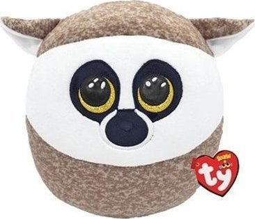 Lodër pelushi Ty Squish a Boos Linus Lemur, 25cm, kafe e bardhë