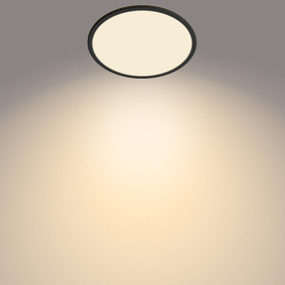 Plafonierë tavani Philips SuperSlim LED, Ø 29.5 cm, IP44, e zezë