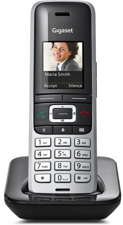 Telefon fiks Gigaset Phone S30852 H2605 C111 me tela, ngjyrë platin me të zezë