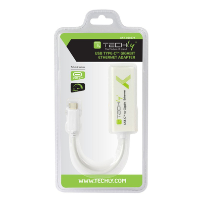 Përshtatës Techly USB 3.1 Type-C në Gigabit Ethernet, i bardhë