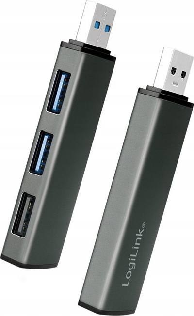 Hub USB LogiLink UA0212, 3 porta USB 3.0, alumini, gri