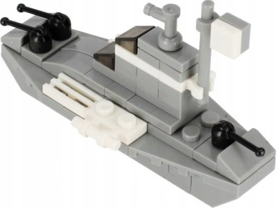 Set konstruktues Alleblox Military Bricks Boat, 64 copa, 3 në 1, shumëngjyrësh