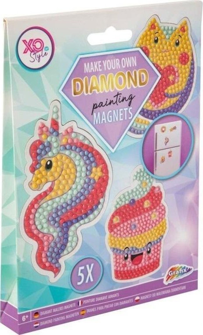 Set kreativ me magnet Diamond Magnets Drawing with Stylus, pllakë 18 x 13 cm, shumëngjyrëshe