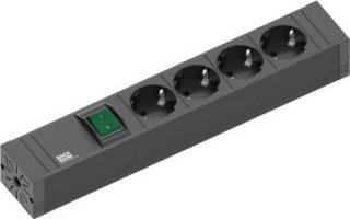 Zgjatës elektrik Bachmann 420.0012, 4 dalje AC, 2 m, i zi