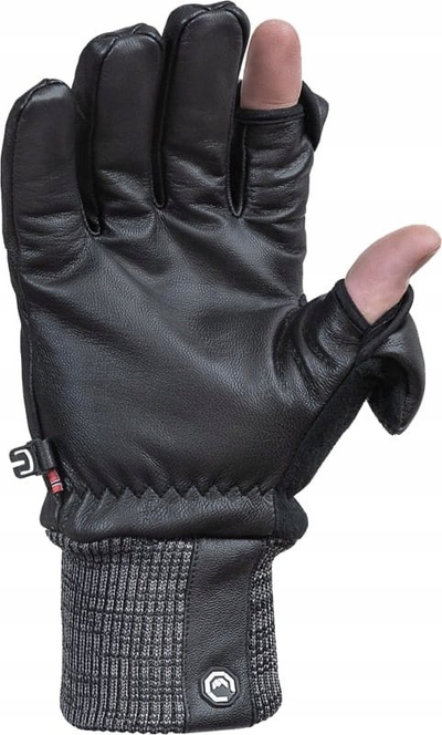Doreza fotografike Vallerret Hatchet Leather, lëkurë, merino, të zeza XL