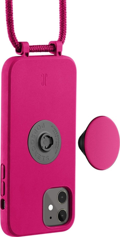 Futrollë telefoni Just Elegance PopGrip për iPhone 11 XR, me litar, rozë