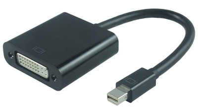 Adapter video MicroConnect MDPDVI3B, Mini DisplayPort në DVI I, i zi