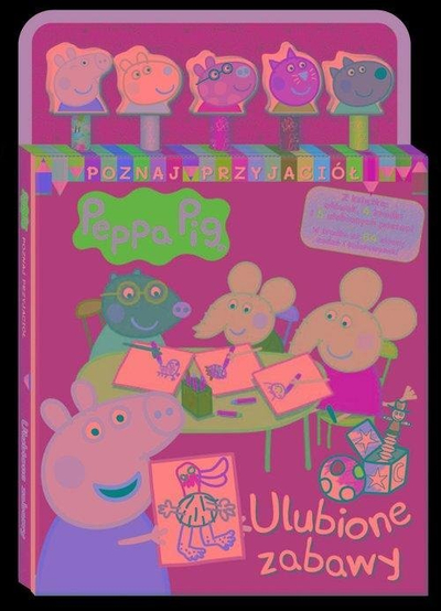 Книга со активности Peppa Pig Meet the Friends Part 1 Favorite Games, над 60 задачи, со цртежни аксесоари, шарена