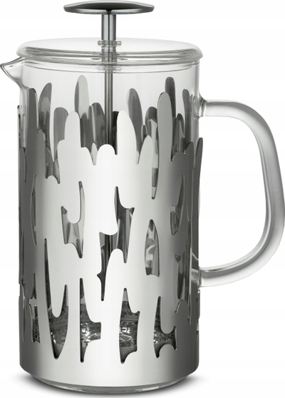 Aparat french press Alessi Barkoffee, 8 filxhanë, çelik inox, argjend